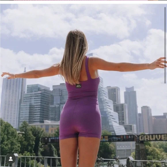 Daily Drills ribbed purple onesie romper size S - Picture 2 of 7